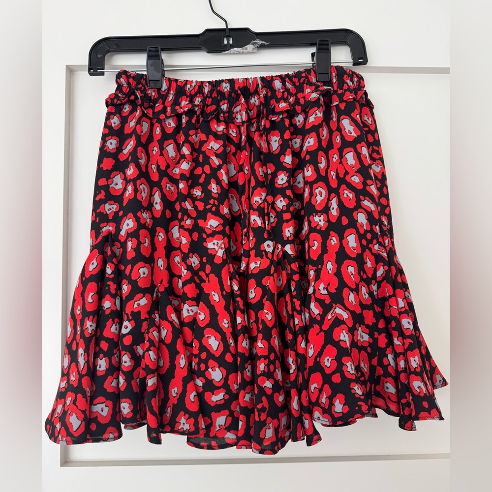 Buddy Love Red and Black Mini Skirt